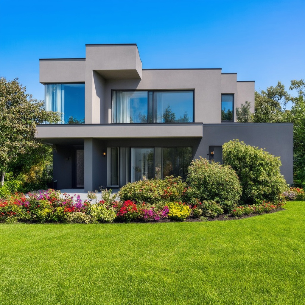 A modern home showcasing newly replaced windows that enhance both insulation and curb appeal