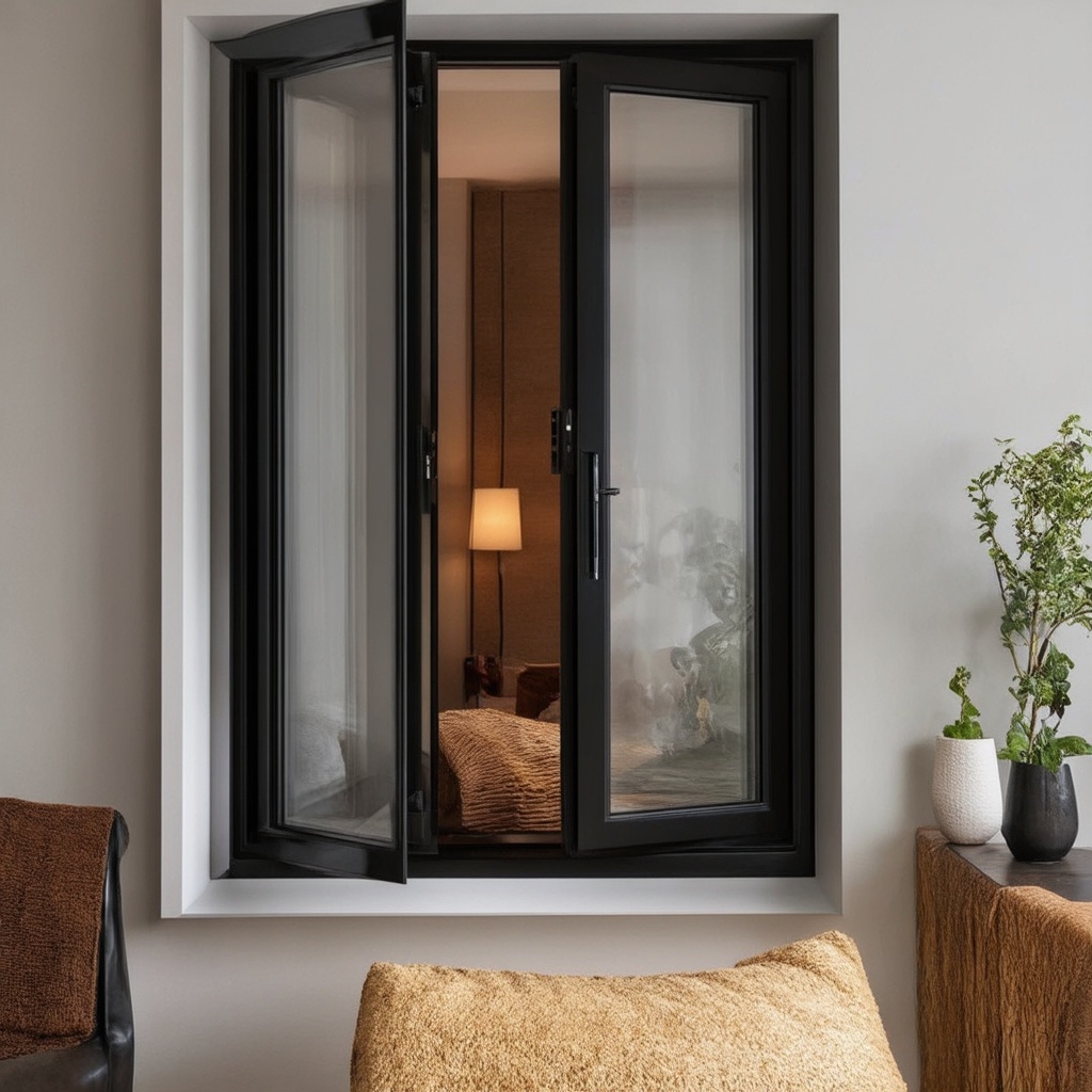 A close-up view of a stylish modern window design, emphasizing aesthetics and functionality